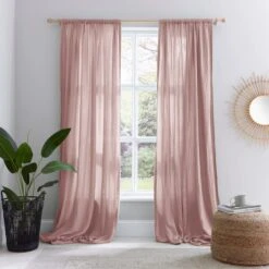 Cotton Muslin Slot Top Curtains -Home Decor Shop 30870819 alt01