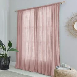 Cotton Muslin Slot Top Curtains -Home Decor Shop 30870819 alt04