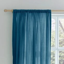 Cotton Muslin Slot Top Curtains -Home Decor Shop 30870820