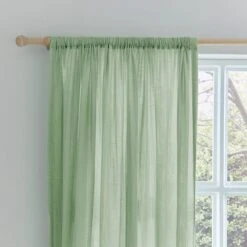Cotton Muslin Slot Top Curtains -Home Decor Shop 30870822