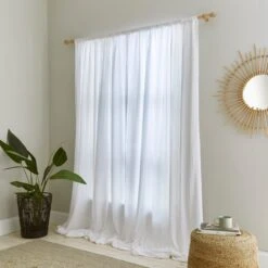 Cotton Muslin Slot Top Curtains -Home Decor Shop 30870825 alt04