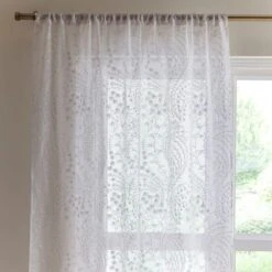 Spring Flowers Slot Top Voile Panel -Home Decor Shop 30876177