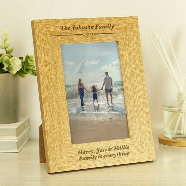 Personalised Formal Oak Effect Portrait Photo Frame 1 Personalised Formal Oak Effect Portrait Photo Frame