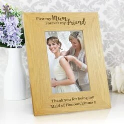 Personalised First My Mum Forever My Friend Light Wood Portrait Photo Frame -Home Decor Shop 30880823 alt01