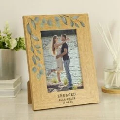 Personalised Botanical Oak Effect Portrait Photo Frame -Home Decor Shop 30880829 alt03