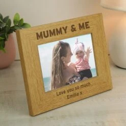 Personalised Mummy And Me Light Wood Landscape Photo Frame -Home Decor Shop 30880833