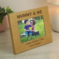 Personalised Mummy And Me Light Wood Landscape Photo Frame -Home Decor Shop 30880833 alt01