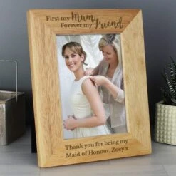 Personalised First My Mum Forever My Friend Light Wood Portrait Photo Frame -Home Decor Shop 30880845 alt03