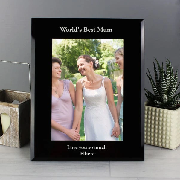 Personalised Portrait Black Glass Photo Frame 6 Personalised Portrait Black Glass Photo Frame - Image 6