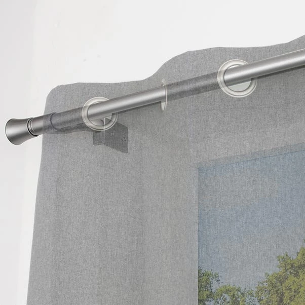 No Drills Trumpet Extendable Metal Eyelet Curtain Pole 11 No Drills Trumpet Extendable Metal Eyelet Curtain Pole - Image 11