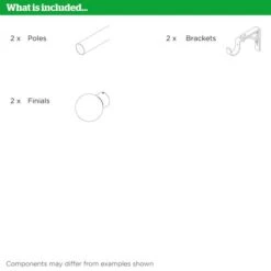 No Drills Stud Extendable Metal Eyelet Curtain Pole -Home Decor Shop 30883350 alt09