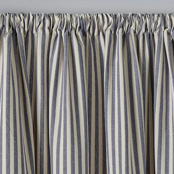 Linford Stripe Unlined Slot Top Curtains 1 Linford Stripe Unlined Slot Top Curtains