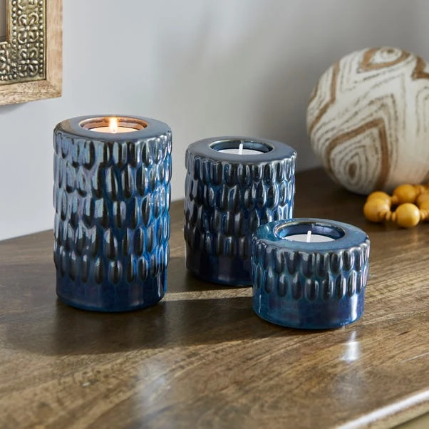Set Of 3 Zen Ceramic 2-in-1 Candle Holders 6 Set Of 3 Zen Ceramic 2-in-1 Candle Holders - Image 6