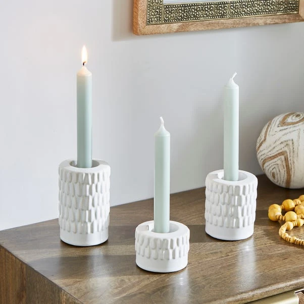 Set Of 3 Zen Ceramic 2-in-1 Candle Holders 1 Set Of 3 Zen Ceramic 2-in-1 Candle Holders