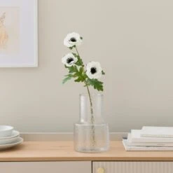 Artificial White Anemone Stem