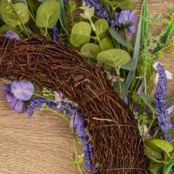 Artificial Spring Purple Florals Wreath -Home Decor Shop 30901250 alt04