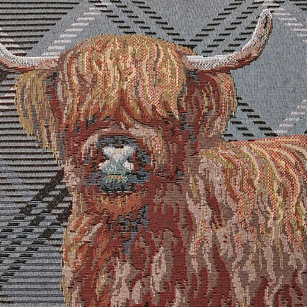 Highland Cow Tapestry Square Cushion 5 Highland Cow Tapestry Square Cushion - Image 5