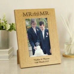 Personalised Mr And Mr Oak Finish Photo Frame -Home Decor Shop 30908372 alt02