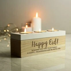 Personalised Free Text Triple Tealight Holder -Home Decor Shop 30908381 alt05
