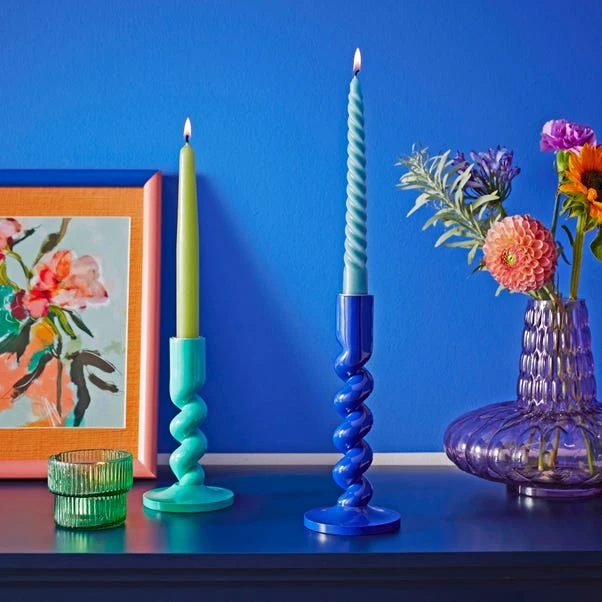 Sophie Robinson Cobalt Twisted Candlestick Holder 1 Sophie Robinson Cobalt Twisted Candlestick Holder