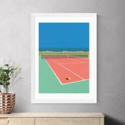 East End Prints Tennis Court In The Desert Print By Rosi Feist -Home Decor Shop 30925406