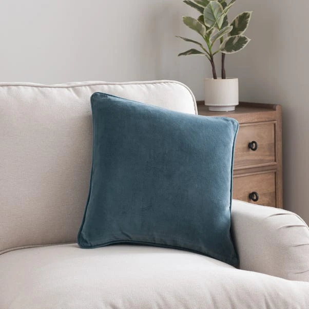 Clara Cotton Velvet Square Cushion 10 Clara Cotton Velvet Square Cushion - Image 10