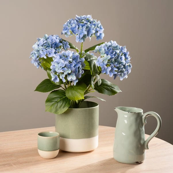 Artificial Real Touch Hydrangea In Black Plant Pot 1 Artificial Real Touch Hydrangea In Black Plant Pot