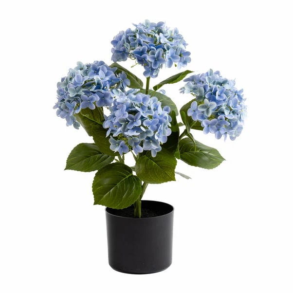 Artificial Real Touch Hydrangea In Black Plant Pot 3 Artificial Real Touch Hydrangea In Black Plant Pot - Image 3