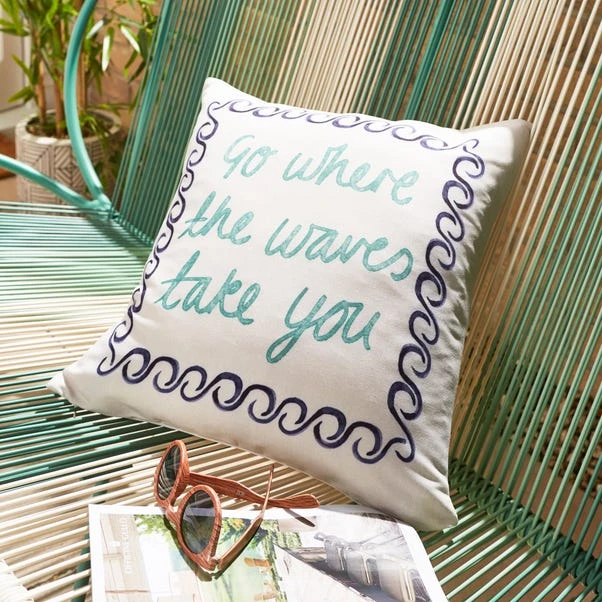 Pack Of 3 Summer Breeze Outdoor Square Cushion Covers 2 Pack Of 3 Summer Breeze Outdoor Square Cushion Covers - Image 2