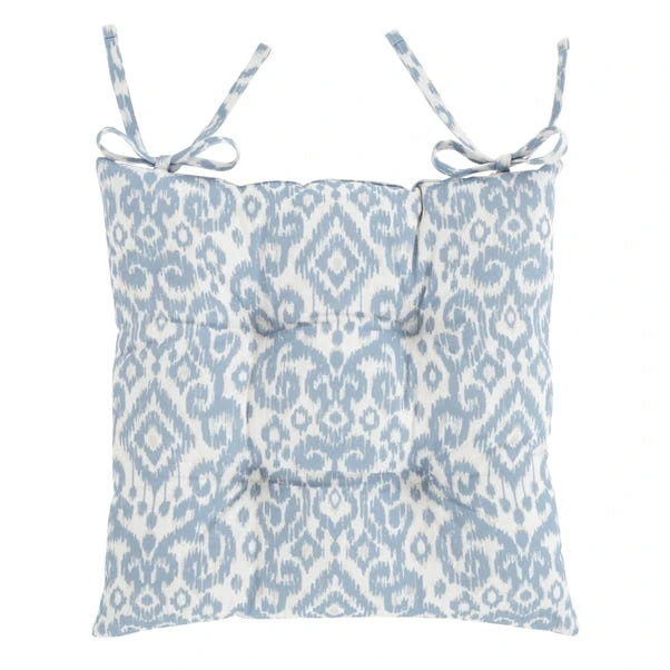 Light Blue Ikat Square Seat Pad 4 Light Blue Ikat Square Seat Pad - Image 4