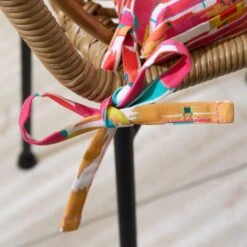 Pink Stripe Ikat Square Seat Pad -Home Decor Shop 30931895 alt02