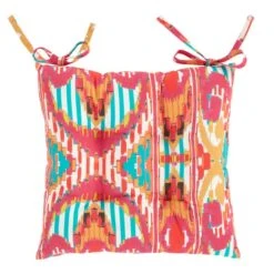 Pink Stripe Ikat Square Seat Pad -Home Decor Shop 30931895 alt03