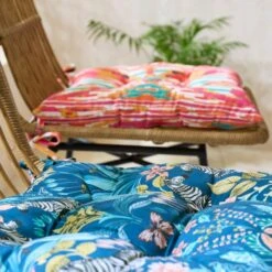 Pink Stripe Ikat Square Seat Pad -Home Decor Shop 30931895 alt04