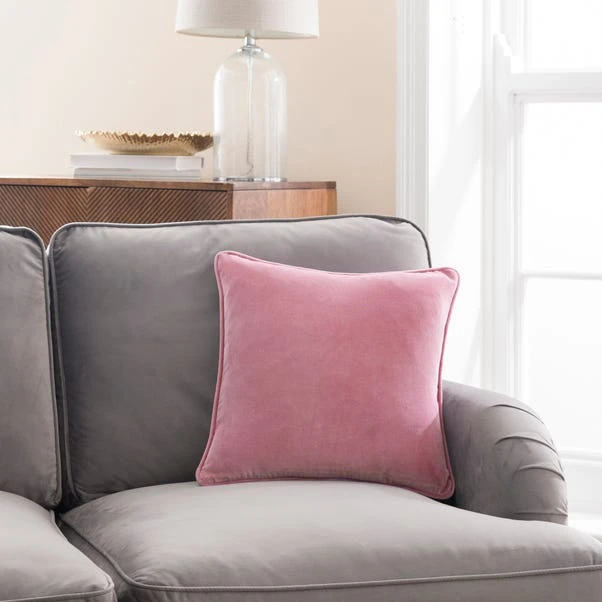 Clara Cotton Velvet Square Cushion 1 Clara Cotton Velvet Square Cushion