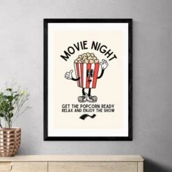 East End Prints Movie Night Popcorn By Mother & Sun Studio -Home Decor Shop 30932791