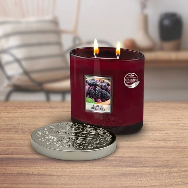 Heart And Home Ellipse Simply Mulberry Multi Wick Candle 1 Heart And Home Ellipse Simply Mulberry Multi Wick Candle