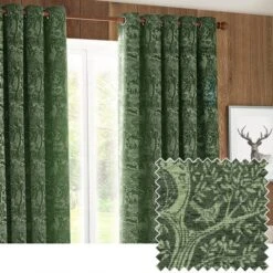 Winter Woods Emerald Eyelet Curtains -Home Decor Shop 30935354 alt05