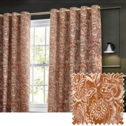 Bengal Amber Eyelet Curtains -Home Decor Shop 30935374 alt05