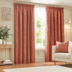 Grantley Brick Pencil Pleat Curtains 26 Grantley Brick Pencil Pleat Curtains -Home Decor Shop 30935375 alt01