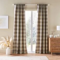 Edited Life Elton Check Unlined Tab Top Curtains -Home Decor Shop 30936855