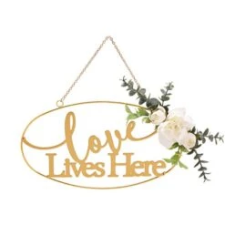 Love Story Floral Love Lives Here Hanging Ornament