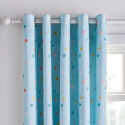 Bold Floral Polka Dot Blackout Eyelet Curtains