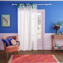 Sophie Robinson Tie Top Voile Panel 35 Sophie Robinson Tie Top Voile Panel -Home Decor Shop 30938089 alt01