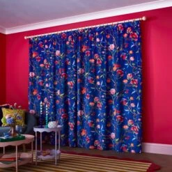 Sophie Robinson Midnight Garden Pencil Pleat Curtains -Home Decor Shop 30938105 alt01