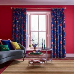 Sophie Robinson Midnight Garden Pencil Pleat Curtains -Home Decor Shop 30938108