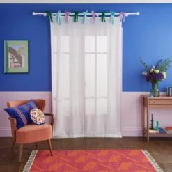 Sophie Robinson Tie Top Voile Panel 30 Sophie Robinson Tie Top Voile Panel -Home Decor Shop 30938120 alt03