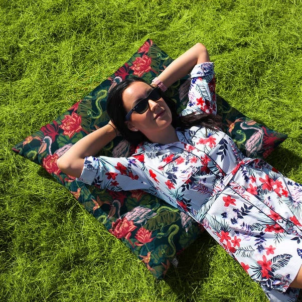 Rucomfy Tropical Pelican Printed Square Indoor Outdoor Floor Cushion 1 Rucomfy Tropical Pelican Printed Square Indoor Outdoor Floor Cushion