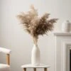 Pampas Grass In Ribbed Ceramic Vase