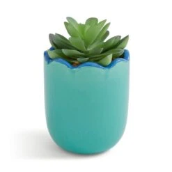 Artificial Succculent In Scalloped Ceramic Plant Pot 8 Artificial Succculent In Scalloped Ceramic Plant Pot -Home Decor Shop 30944943 alt02