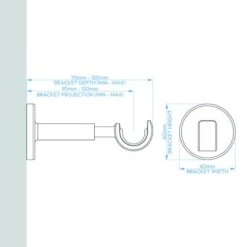 Cylinder Extendable Metal Eyelet Curtain Pole -Home Decor Shop 30958576 alt07